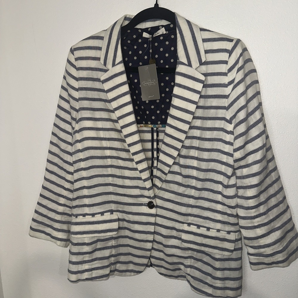 NWT Antrhopologie Isabella Sinclair Women's Size‎ M  Striped Blazer NEW